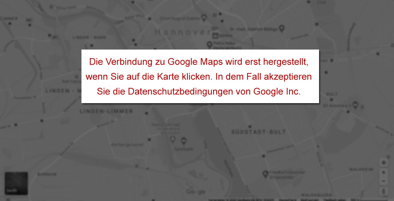 Google Map - Verbindung zu Google durch Klicken akzeptieren